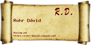 Rohr Dávid névjegykártya