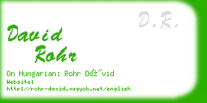 david rohr business card